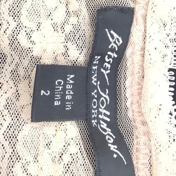 Vintage Y2K 90s Betsey Johnson Top Womens 2 XS/S Lace Babydoll Coquette Shawl - Picture 2 of 6